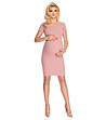 Розова памучна рокля за бременни Jana-2 снимка