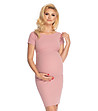 Розова памучна рокля за бременни Jana-3 снимка