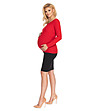 Червена дамска блуза за бременни Ronie-2 снимка