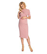 Розова памучна рокля за бременни Magdaline-0 снимка