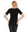 Памучна блуза за бременни и кърмачки в черен цвят Nona-1 снимка