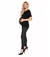 Памучна блуза за бременни и кърмачки в черен цвят Nona-3 снимка