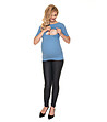 Памучна блуза за бременни и кърмачки в син цвят Nona-2 снимка