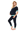 Пижама за бременни и кърмачки в цвят гранат Carla-2 снимка
