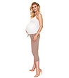 Памучен панталон за бременни в цвят капучино-2 снимка