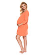Памучна нощница за бременни и кърмачки в оранжев нюанс-2 снимка