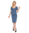 Елегантна рокля за бременни в син нюанс-0 снимка