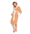 Халат за бременни в цвят капучино-2 снимка