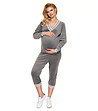 Кадифена пижама за бременни в сиво-0 снимка