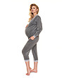 Кадифена пижама за бременни в сиво-2 снимка