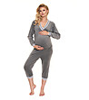 Кадифена пижама за бременни в сиво Vala-3 снимка