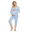 Кадифена пижама за бременни в светлосин цвят Vala-0 снимка