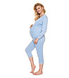 Кадифена пижама за бременни в светлосин цвят Vala-2 снимка