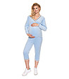 Кадифена пижама за бременни в светлосин цвят-3 снимка