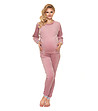 Кадифена пижама за бременни в розов цвят Castia-0 снимка