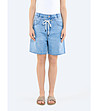 Светлосини дамски памучни къси дънкови панталонки Zoey-0 снимка