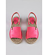 Розови дамски велурени сандали-1 снимка
