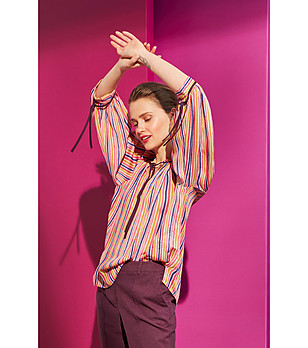 Многоцветна дамска блуза на райе Slawa снимка