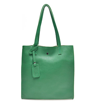 Дамска чанта от естествена кожа в зелен нюанс Elanda снимка