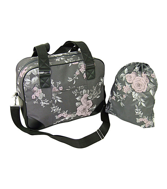 Комплект от чанта и раница с принт Рози снимка
