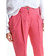 Дамски памучен панталон в цвят циклама с принт Uliki-3 снимка