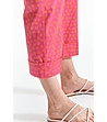 Дамски памучен панталон в цвят циклама с принт Uliki-4 снимка