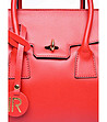 Кокетна дамска чанта от естествена кожа Monic в червен нюанс-2 снимка