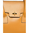 Кокетна дамска чанта от естествена кожа в цвят коняк Monic-2 снимка
