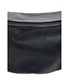 Черна кожена дамска чанта за кръст Lora-2 снимка
