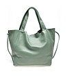 Дамска кожена чанта в зелен нюанс Sara-1 снимка