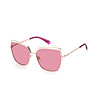 Златисти дамски слънчеви очила с розови лещи-0 снимка