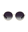 Златисти кръгли дамски слънчеви очила-1 снимка