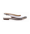 Ниски сребристи дамски обувки с отворена пета от естетвена кожа-2 снимка
