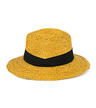 Жълта шапка с черна лента Flavia снимка