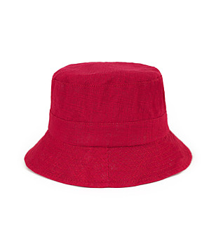 Червена дамска ленена шапка Dominika снимка