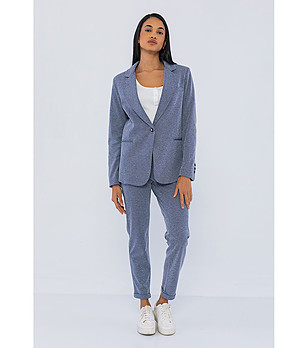 Дамски комплект от сако и панталон в тъмносин меланж Ardelia снимка