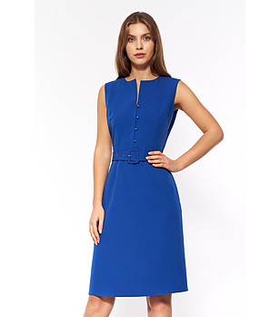 Синя рокля с колан Neoli снимка