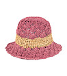 Розова дамска шапка с бежов кант Jaci-0 снимка