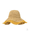Бежова дамска шапка с периферия с кант в цвят горчица Ambra-2 снимка