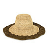 Бежова дамска шапка с периферия с тъмнокафяв кант Ambra-0 снимка