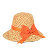 Бежова дамска шапка с оранжева панделка Lemona-0 снимка