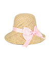 Бежова дамска шапка с розова панделка Lemona-0 снимка