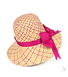 Бежова дамска шапка с цикламена панделка Lemona-1 снимка