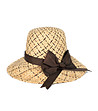 Бежова дамска шапка с тъмнокафява панделка Lemona-0 снимка