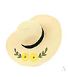 Бежова дамска шапка с жълти цветя Nely-2 снимка