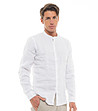 Бяла ленена мъжка риза Ben-2 снимка
