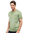 Зелена памучна мъжка тениска с джобче Egor-2 снимка