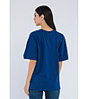 Синя памучна дамска тениска Vedena-1 снимка