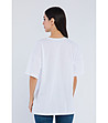 Бяла памучна дамска тениска Vedena-1 снимка