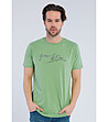 Памучна мъжка тениска в зелен нюанс Preston-0 снимка